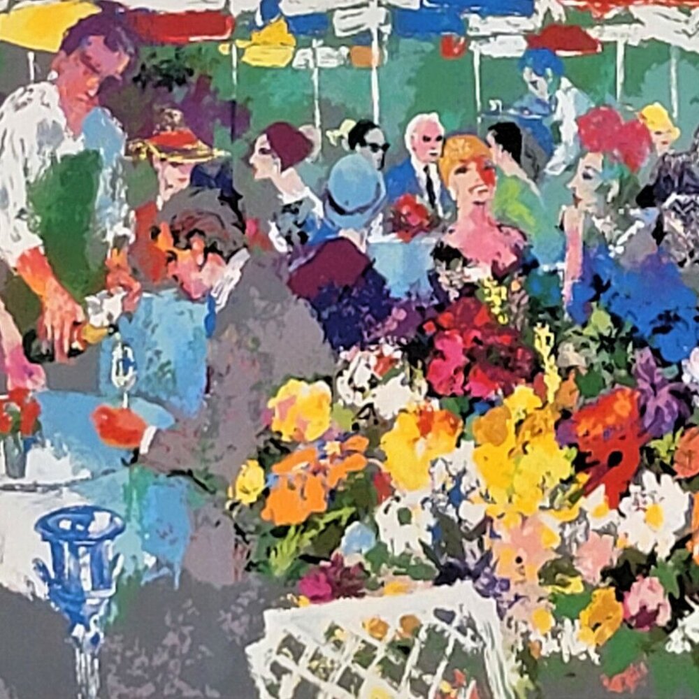 BISTRO GARDEN - LeROY NEIMAN -PROMOTIONAL COLLECTABLE POST CARD - 1984